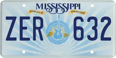 MS license plate ZER632
