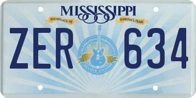MS license plate ZER634