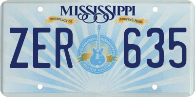 MS license plate ZER635