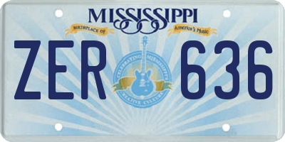 MS license plate ZER636