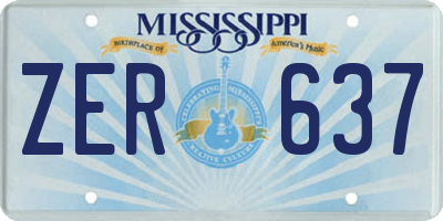 MS license plate ZER637