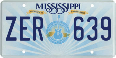 MS license plate ZER639