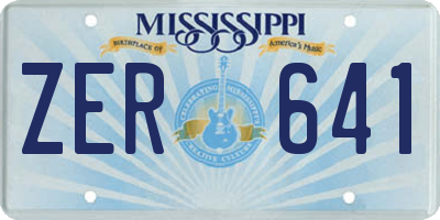 MS license plate ZER641