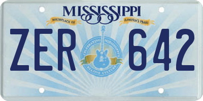 MS license plate ZER642
