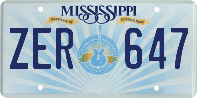 MS license plate ZER647