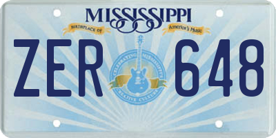 MS license plate ZER648