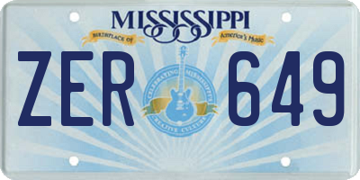 MS license plate ZER649