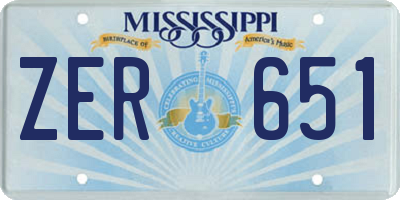 MS license plate ZER651