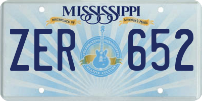 MS license plate ZER652