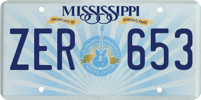 MS license plate ZER653
