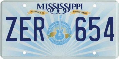 MS license plate ZER654