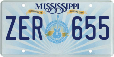 MS license plate ZER655
