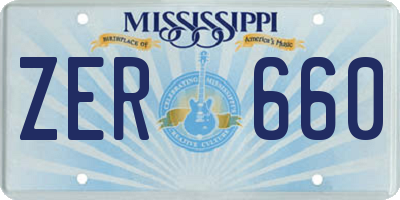 MS license plate ZER660