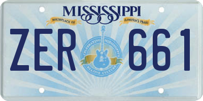 MS license plate ZER661