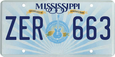 MS license plate ZER663