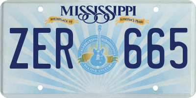 MS license plate ZER665