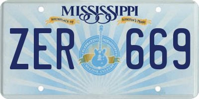 MS license plate ZER669