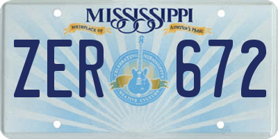 MS license plate ZER672