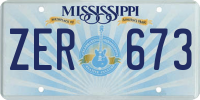 MS license plate ZER673