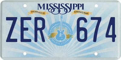 MS license plate ZER674