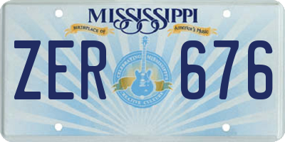 MS license plate ZER676