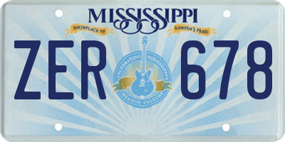 MS license plate ZER678