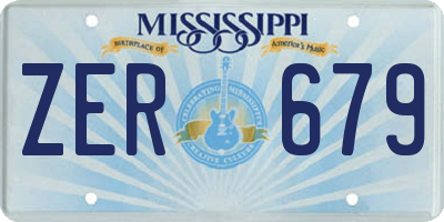 MS license plate ZER679