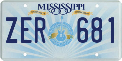 MS license plate ZER681