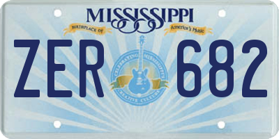 MS license plate ZER682