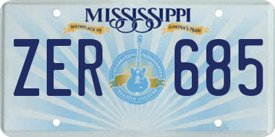 MS license plate ZER685
