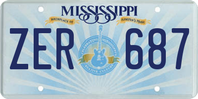 MS license plate ZER687