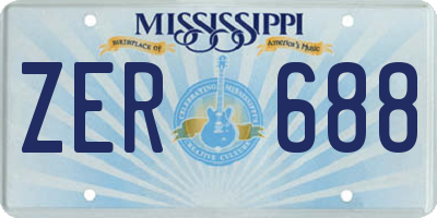 MS license plate ZER688