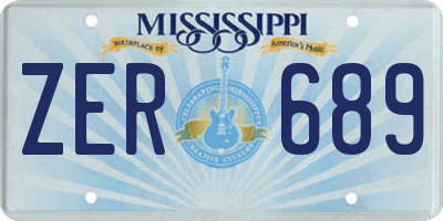 MS license plate ZER689