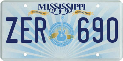 MS license plate ZER690