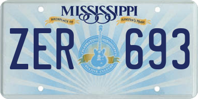 MS license plate ZER693