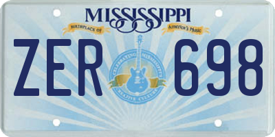 MS license plate ZER698