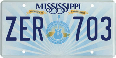 MS license plate ZER703