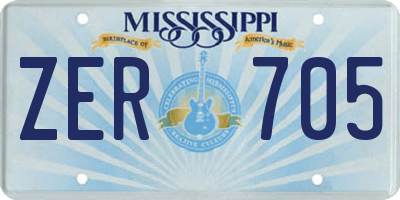 MS license plate ZER705