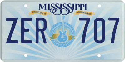 MS license plate ZER707
