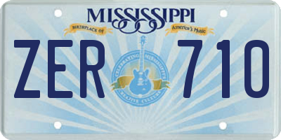 MS license plate ZER710
