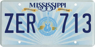 MS license plate ZER713