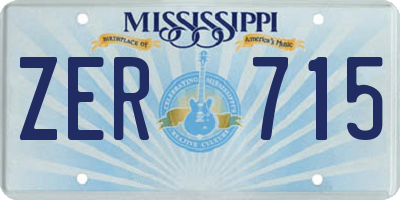 MS license plate ZER715