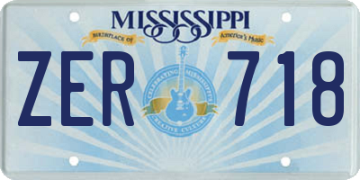 MS license plate ZER718