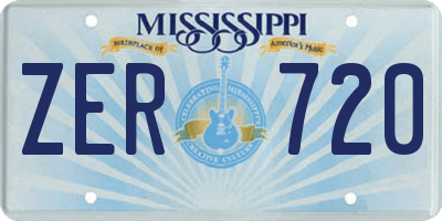 MS license plate ZER720