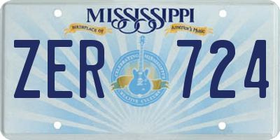 MS license plate ZER724