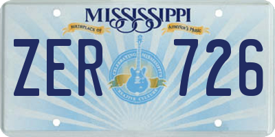 MS license plate ZER726