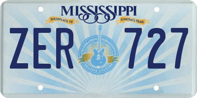 MS license plate ZER727