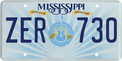 MS license plate ZER730
