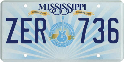 MS license plate ZER736