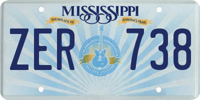 MS license plate ZER738